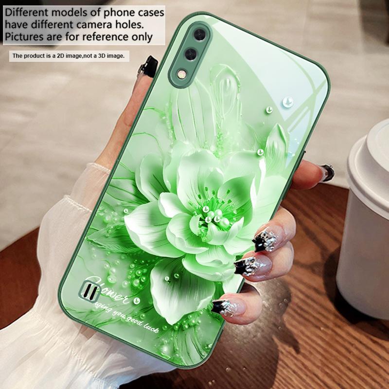 Blooming Blue Flowers For Samsung M02 12 Note 8 9 10 20 A 01 A02 A03 Core 04 05 06 10 12 13 14 15 A16 Glass Ultra Phone Case