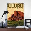 Uluru Australia Travel Metal Poster Customized Wall Art Retro Vintage Tinplate Signs for Mancave Decoration Room House Decor