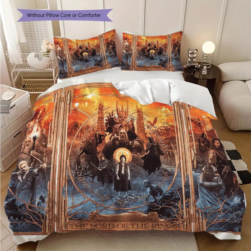 Medieval Fantasy Adventure Bedding (1 * Duvet Cover + 2 * Pillowcase, Without Core) 2D Flat Bedding Set Duvet Cover and Pillowcase