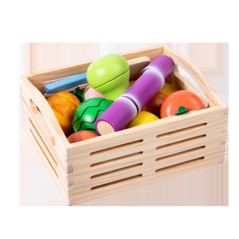 

Qie Qie Le Kids Educational Wooden Kitchen Toy Set: Magnetic Fruits & Vegetables for Ages 4-6