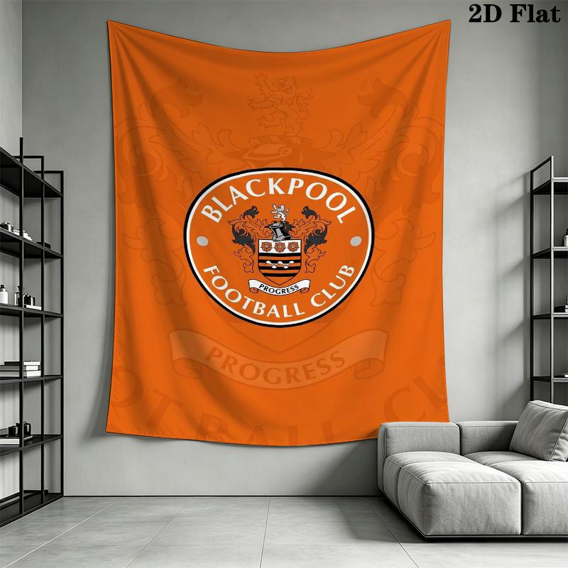 Blackpool Football Club Wall Tapestry Aesthetic Wall Hanging Printed Fabric Blanket Decorative Tapestries for Bedroom Living Room Home Decor