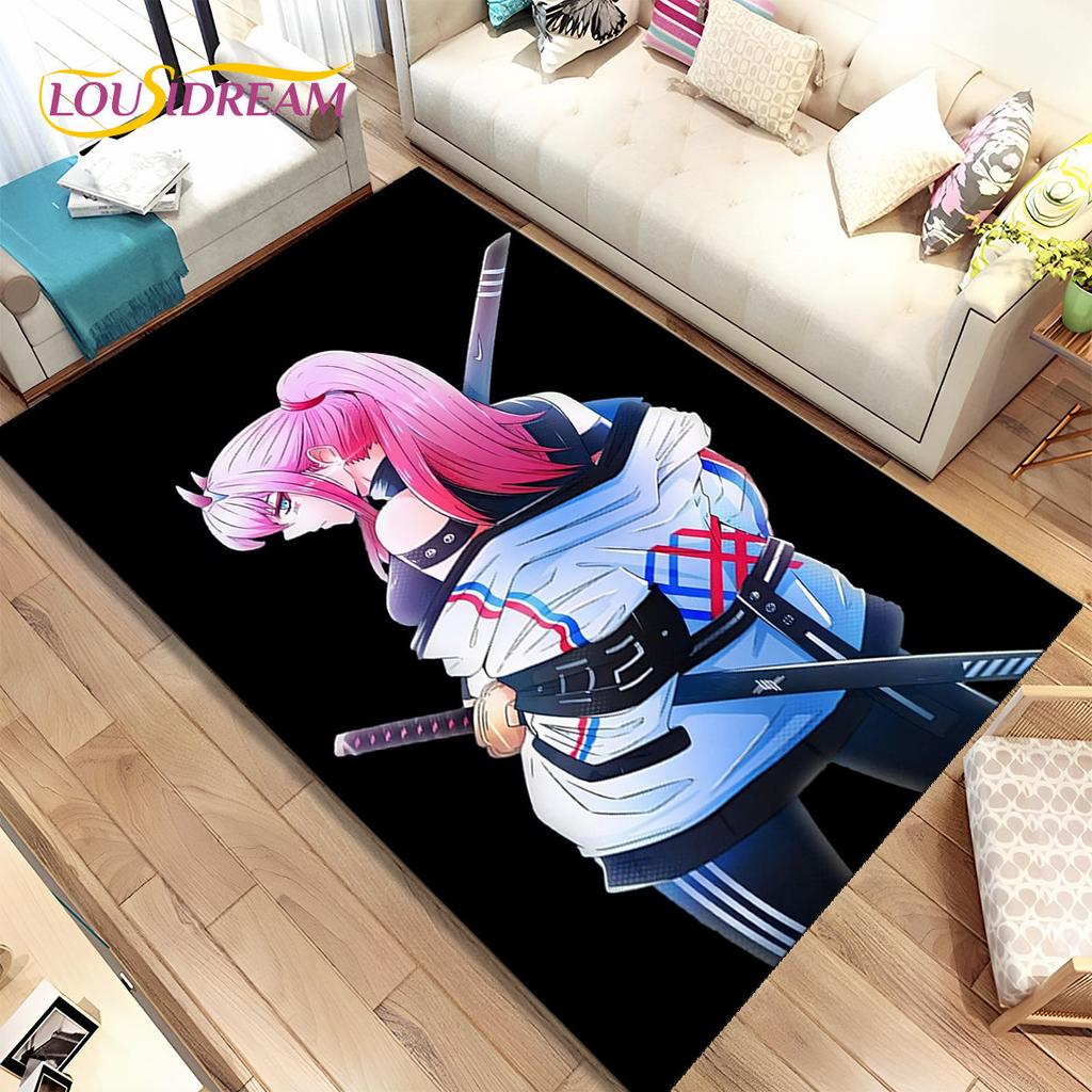Alfombra de área de anime Zero Two DARLING In The FRANXX, Alfombra para sala de estar, dormitorio, sofá, felpudo de decoración, Alfombra de suelo antideslizante para niños