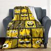 1 szt. Kocyk Flanelowy SpongeBob Kanciastoporty HD Nadruk Lekki Miękki Ciepły Koc na Każdą Porę Roku do Sofy, Łóżka, Podróży, Kempingu Można Prać w Pralce