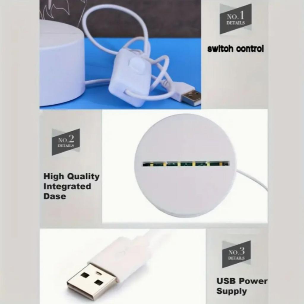 Finger Heart 3D Night Light Monochrome Switch Visual Stereo LED Light Bedroom Room Decoration Light