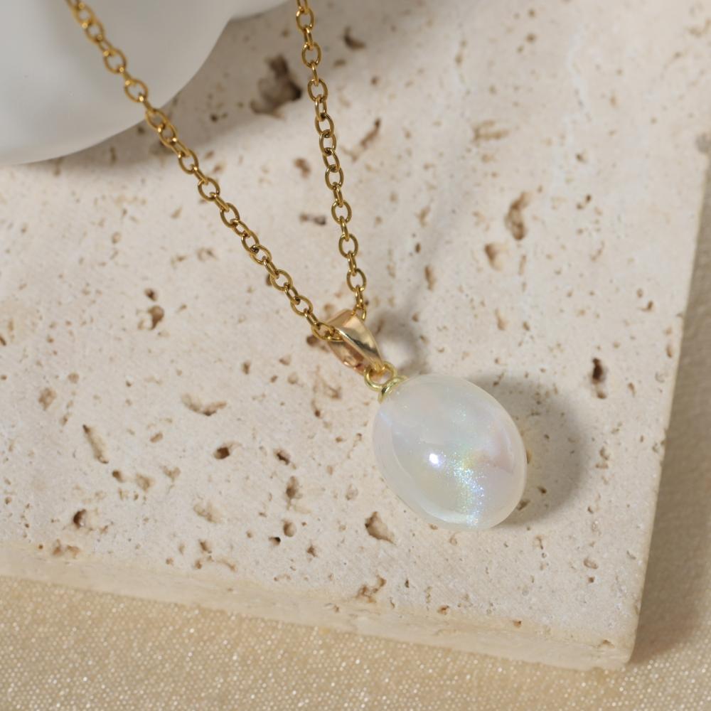 

Simple Round Imitation Pearls Pendant Necklaces for Women Golden Necklace Wedding Party Jewelry Accessories золотий