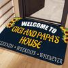 Welcome Sunflower Doormat, Gigi  Papa's House Print Rug for Grandparents Home Decor, Durable  Stylish