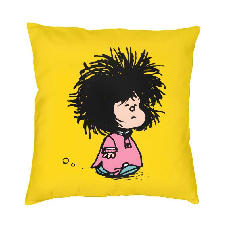 Humor Manga Mafalda Cushion Cover Sofa Home Decorative Quino Argentina Cartoon Square Throw Pillow Cover 40x40