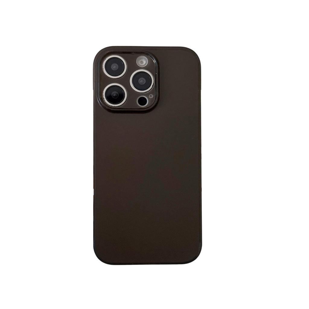 Metal Button Frosted Clear Phone Case for Apple iPhone 15 Pro Max | Full Coverage Protective Cover for iPhone 13