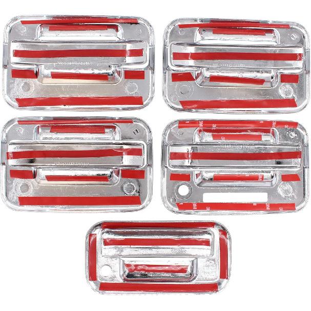 NewYall Chrome Exterior Door Handle Cover with Keypad and Tailgate Cover for Ford F-150 2004-2014 Outer Front Rear Left Driver Right Passenger Side