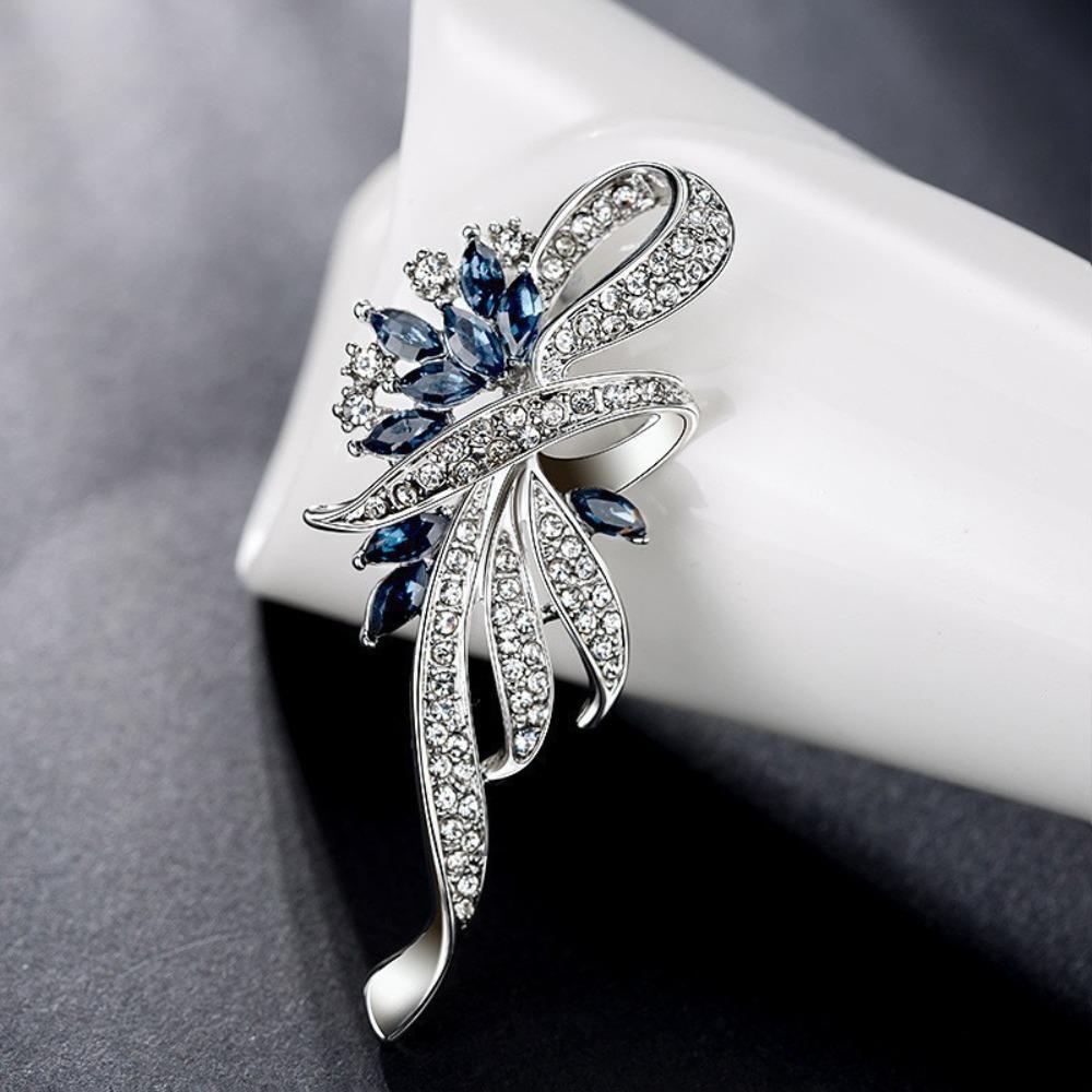 Rhinestone Brooch Diamante Wedding Corsage Pin Fashion Flower Brooch