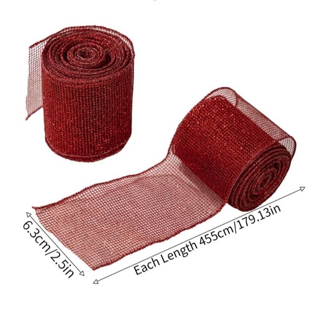 Lmitation Linen Christmas Ribbon DIY Accessories Burlap Ribbon New Christmas Tree Ribbon Xmas Gift