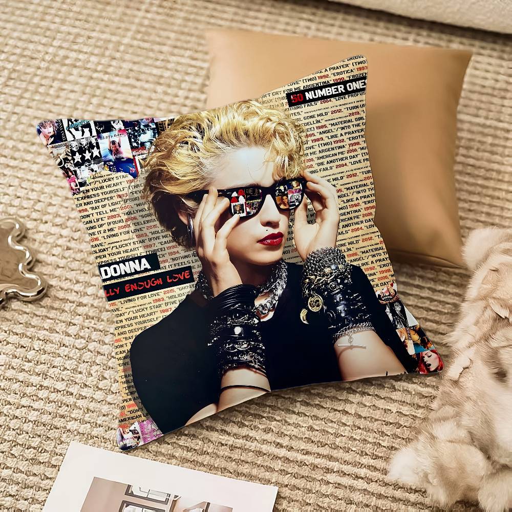 Piosenkarka M-Madonna-MT Muzyka Jak Dziewica Poszewka Komfortowa Sofa Łóżko Jedwabista elegancka Niewidoczny zamek Dekoracyjna poszewka na poduszkę