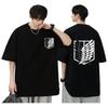 Patterned Printed T-shirt with "Attack On Titan" Cartoon Design - Pure Cotton Men and Women Trendy and Versatile for the Street
