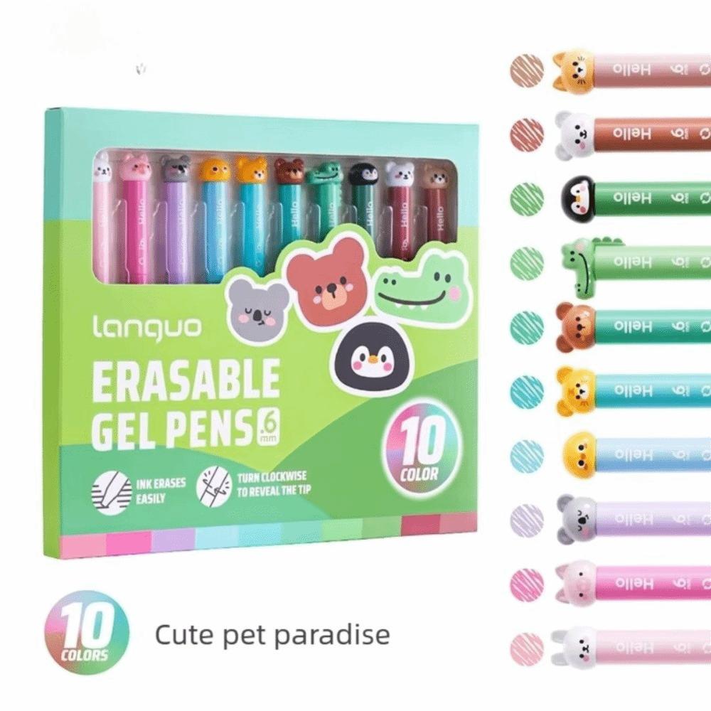 Plastic Erasable Gel Pens Color Gel Pens Writing Gel Pens Gifts Retractable Gel Pens Writing Notes Cute Pet Series