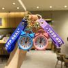 Mini Alarm Clock Metal Keychain Cute Creative Key Ring Bag Car Keyring Pendant