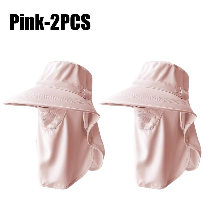 Summer Wide Brim Sun Hat UV Protection Breathable with Face Mask Neck Flap for Outdoor Fishing Hiking Cycling Wide Brim Cap