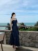 Sanya French Seaside Spaghetti Strap Ruffled Vacation Dress