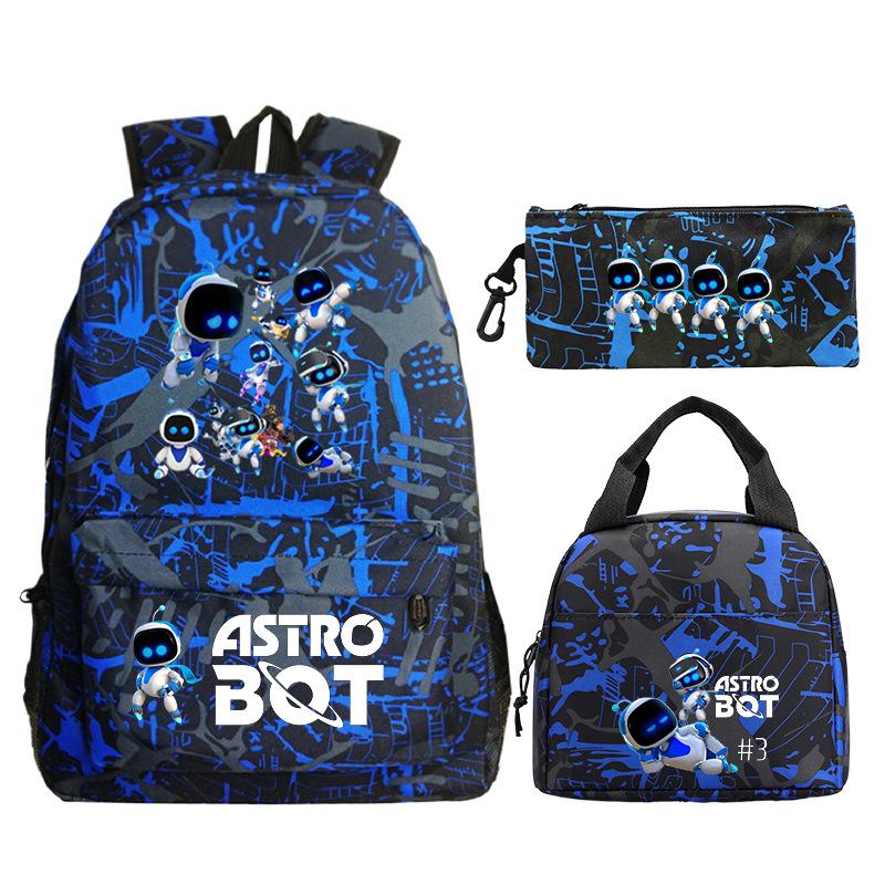Neues Astro Bot Spiel Merchandise Druck Grund- und Sekundarschule Schultasche Außenhandel Freizeit Kinder Federmäppchen Lunchtasche