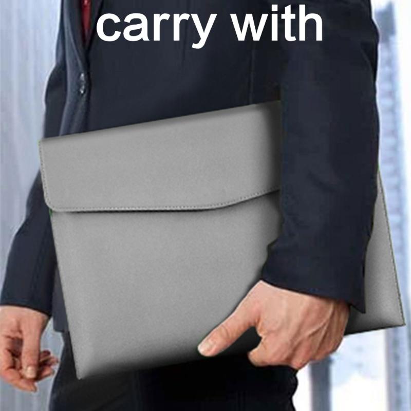 Large Capacity File Organiser Documents Pouches Magnetic Snap Closure Water Resistant Leather Document Folder For Office
