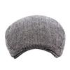 Męska czapka gazeciarza z tweedu, brytyjski beret retro, wełniana czapka typu forward hat, codzienna czapka