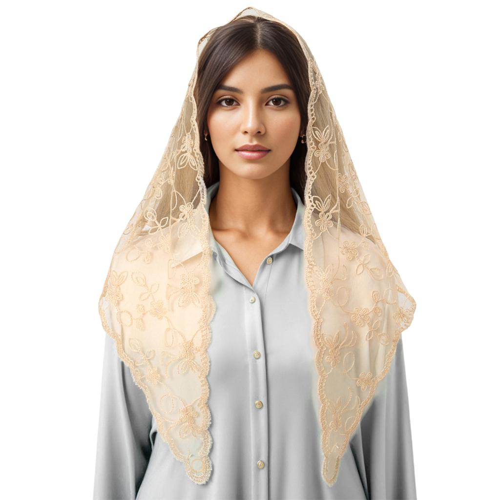 Elegant Lace Mantilla Veil Church Veil Scarf for Catholic Bride Veil Catholic Chapel Scarf Ethnic Headwear Party Supply