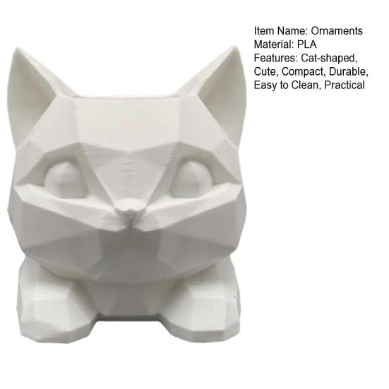Yousheng 3D Printed Cat Pen Holder Cute Lying Kitty Desktop Organizer Practical Storage Design PLA Desk Decor for Office Home Gift