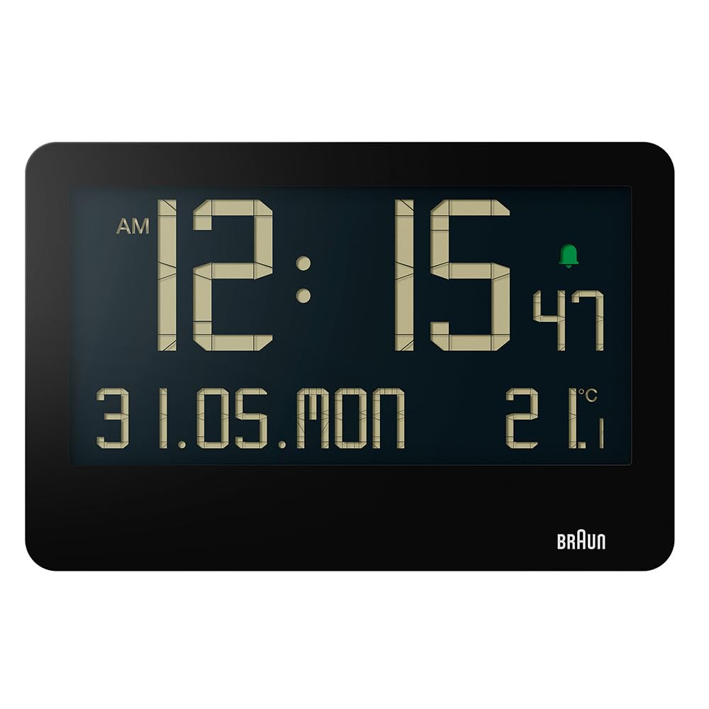

BRAUN Digital Wall Clock BC14B Black Clock/Table чорний