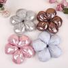 Koreanischer Übertriebener Übergroßer Silbriger Schwarzer Blume Scrunchie Kopfschmuck Frauen Mädchen Trendiges Design Elastisches Haarband Accessoires