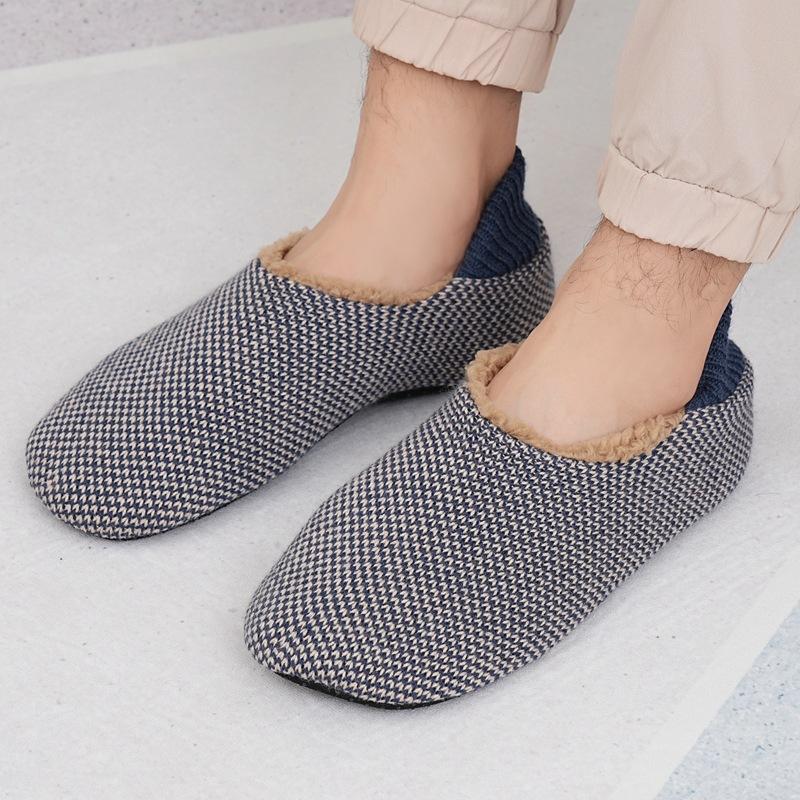 Fashion Winter Men Thermal Socks Fleece Lined Thick Warm Non Slip Indoor Home Floor Slipper Socks