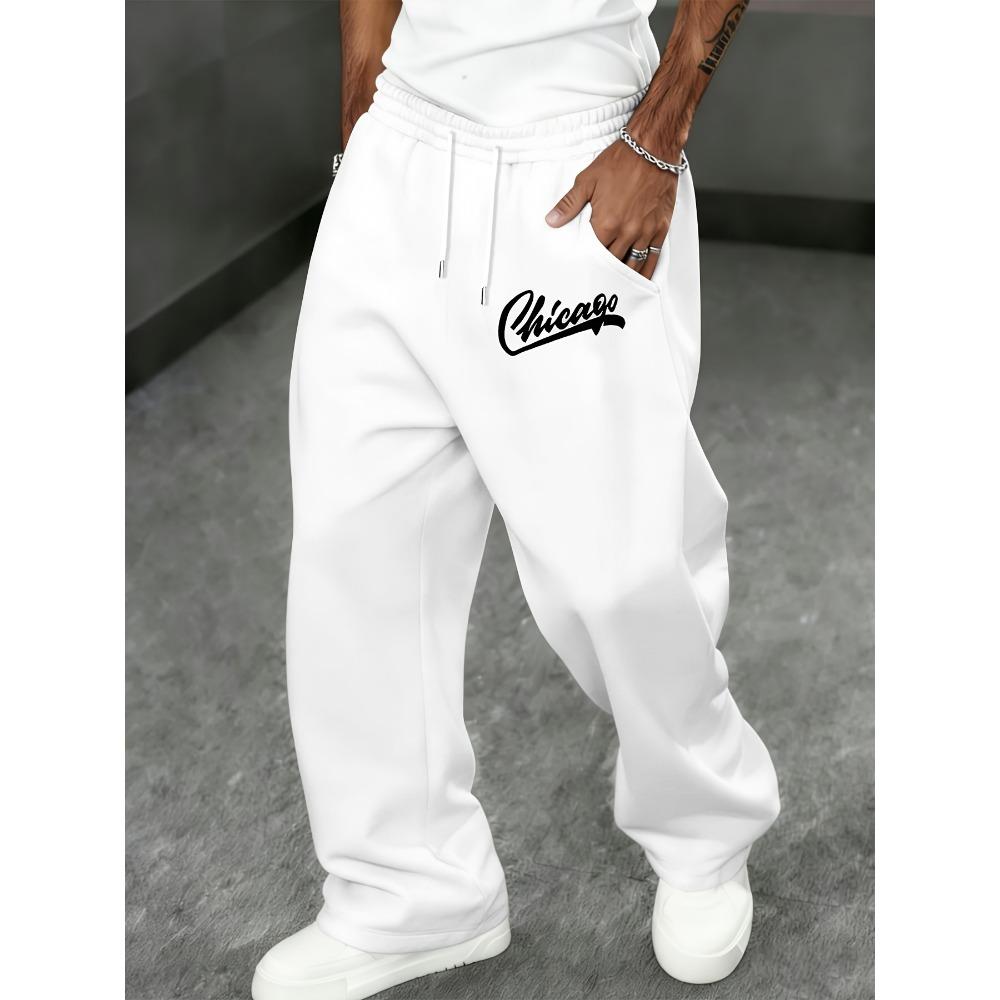 

Men s Multifunctional Solid Color Drawstring Casual Sports Pants |, Slightly Elastic, Letter Pattern XXL