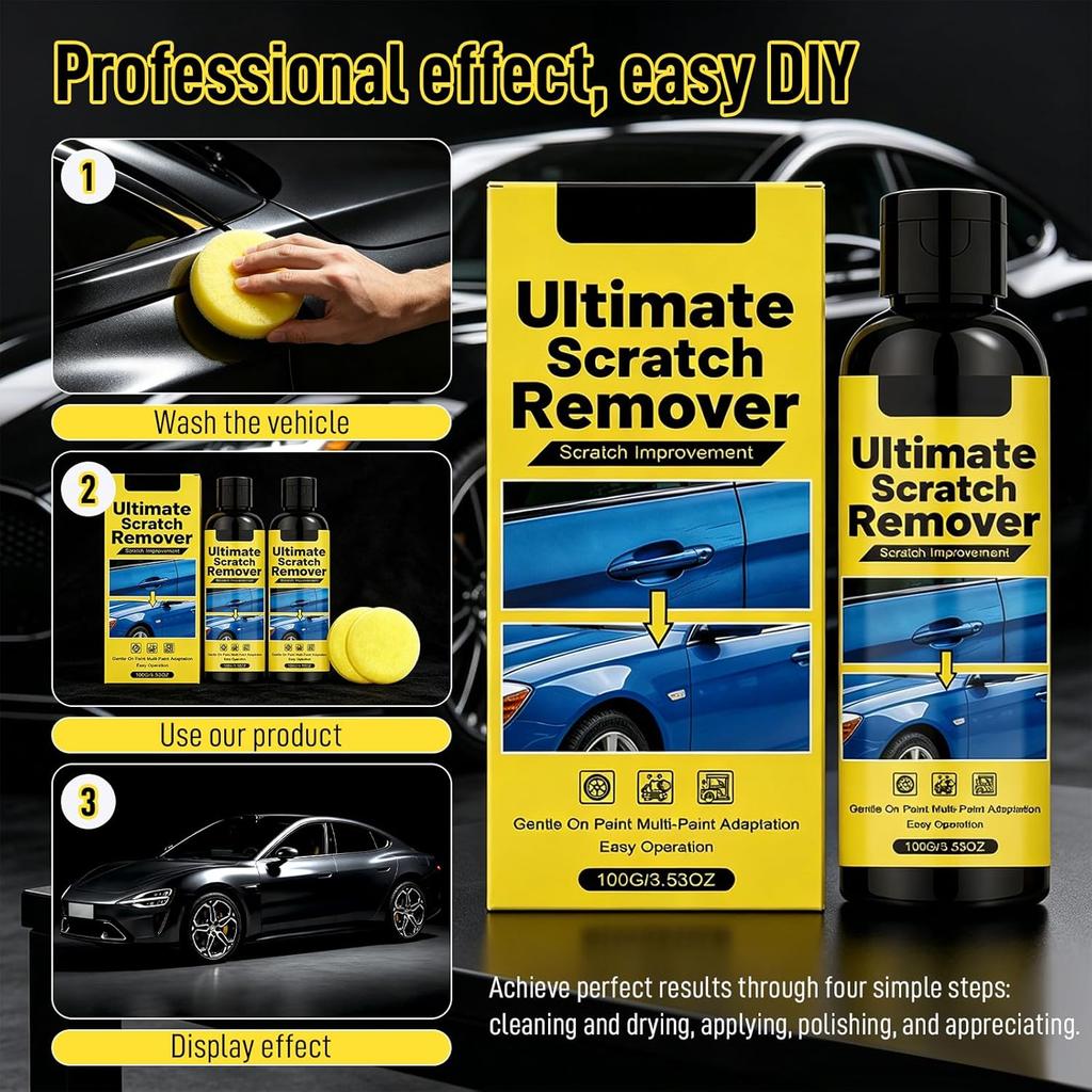 100g Car Scratch Removal Wax Surface Scratch Remover for Vehicles Car Paint Scratch Repair Kit for Polish Compound with Sponge