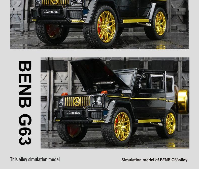 Jinlifang G63 Off-Road Alloy Model: Sound & Light, Six-Opening Doors, Pull-Back Feature for Kids