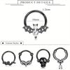 Bobisty 1Pc Stainless Steel Septum Ring Septum Jewelry Daith Piercing Jewelry Daith Earrings for Girls Septum Clicker Black