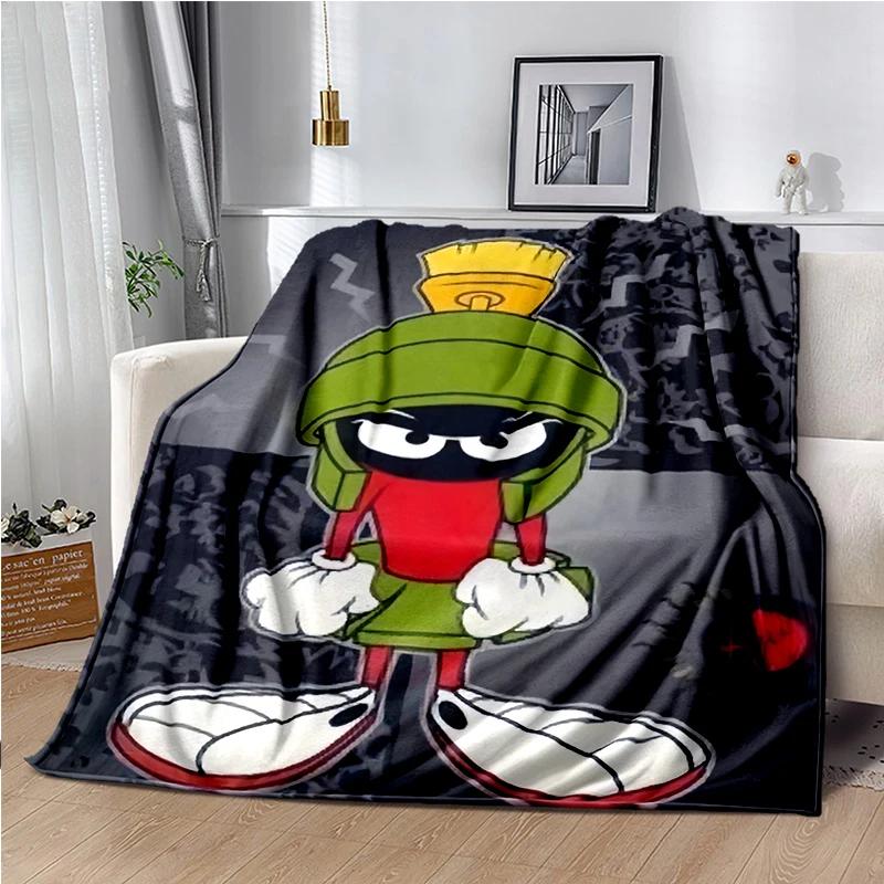 Marvin The Martian Animal Funny Throws Blanket Hiking Picnic Super Soft Quilt Bed Thermal Kawaii Flannel Blanket birthday gift