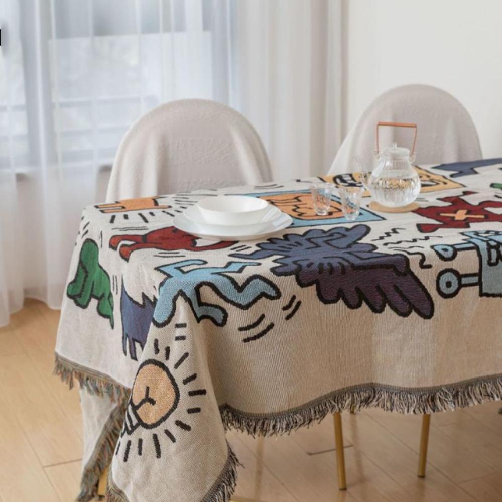 Graffiti Sofa Cushion Dust Nap Blanket Scandinavian Style Sofa Dust Cover Full Cover Cloth Sofa Cover Tablecloths