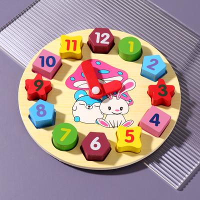 New Wooden Educational Toy Building Block Clock Wooden Educational Toy Digital Clock