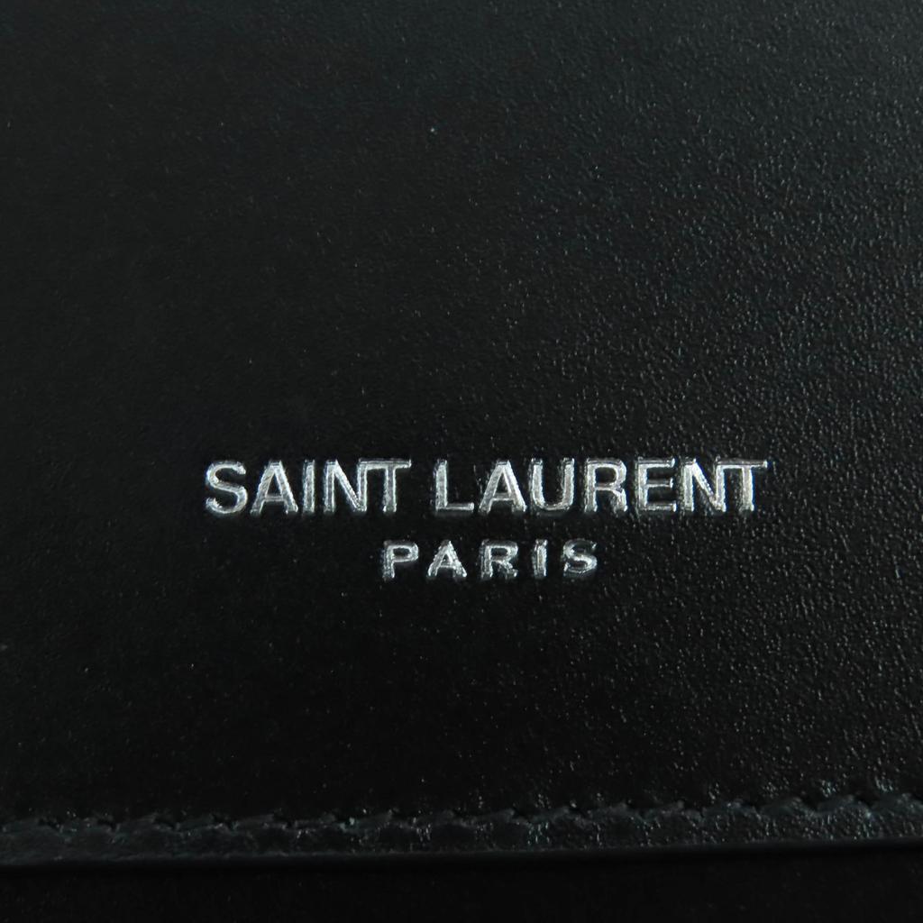 Pristine SAINT LAURENT PARIS Shoulder Bag Black Leather Women 802728 Used