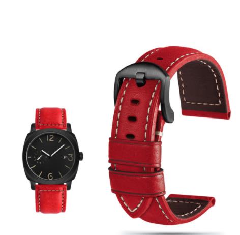 For Panerai PA441 PAM01661 Lumino Watch strap with thickened Italian cowhide Watchbands Vintage Watch Band male Bracelet 22 24MM