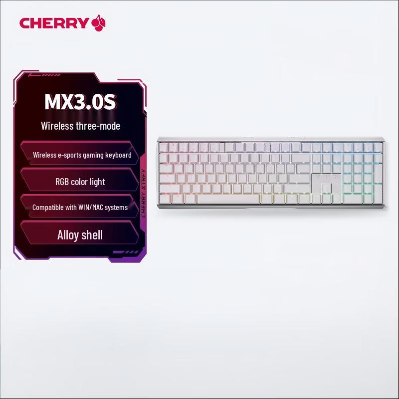 CHERRY MX 3.0S 108-Key Tri-Mode RGB Mechanical Keyboard
