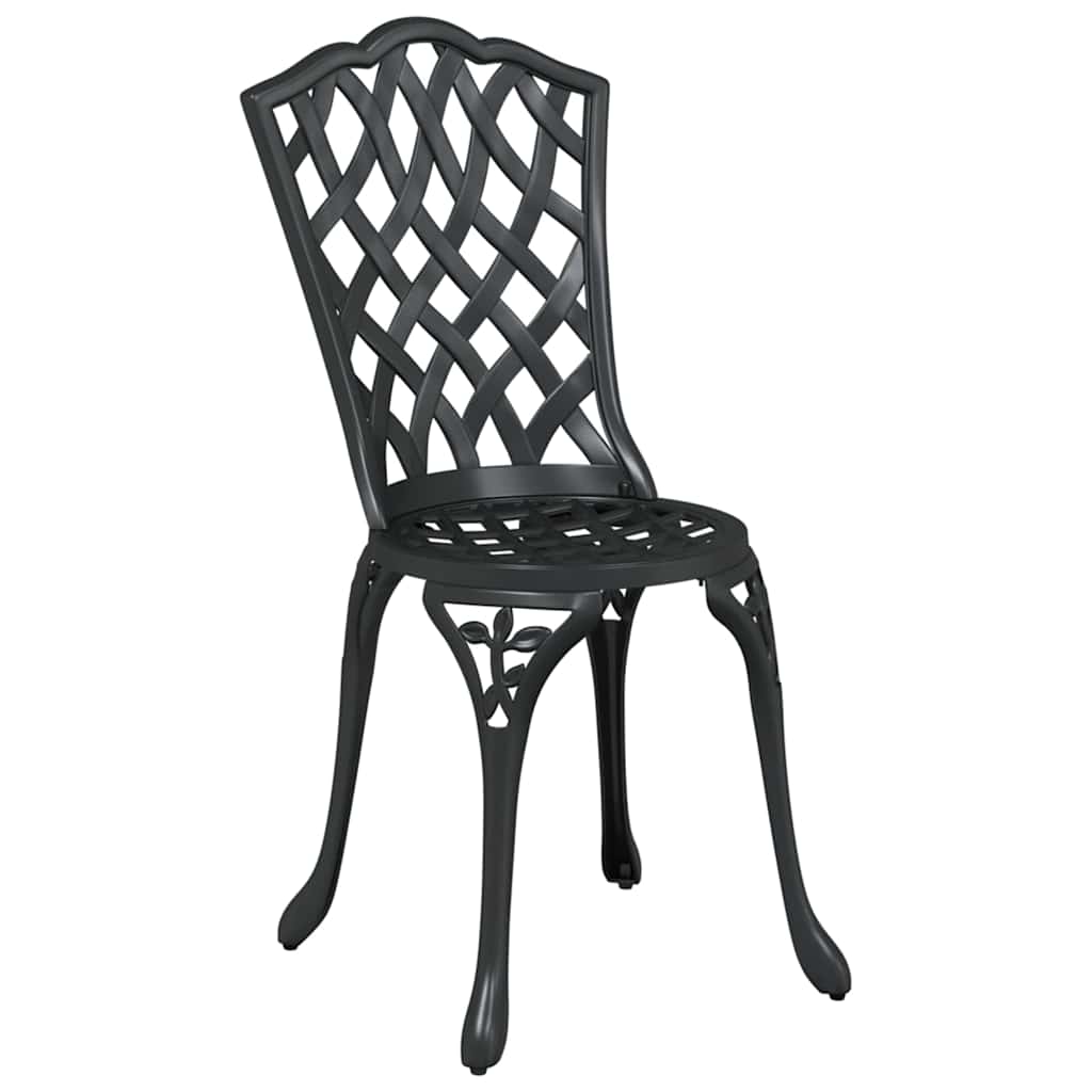 Garden Bistro Set 3 pcs Black Aluminum