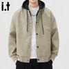 :CHOCOOLATEit Herren Kapuzenjacke im amerikanischen Stil mit Patchwork