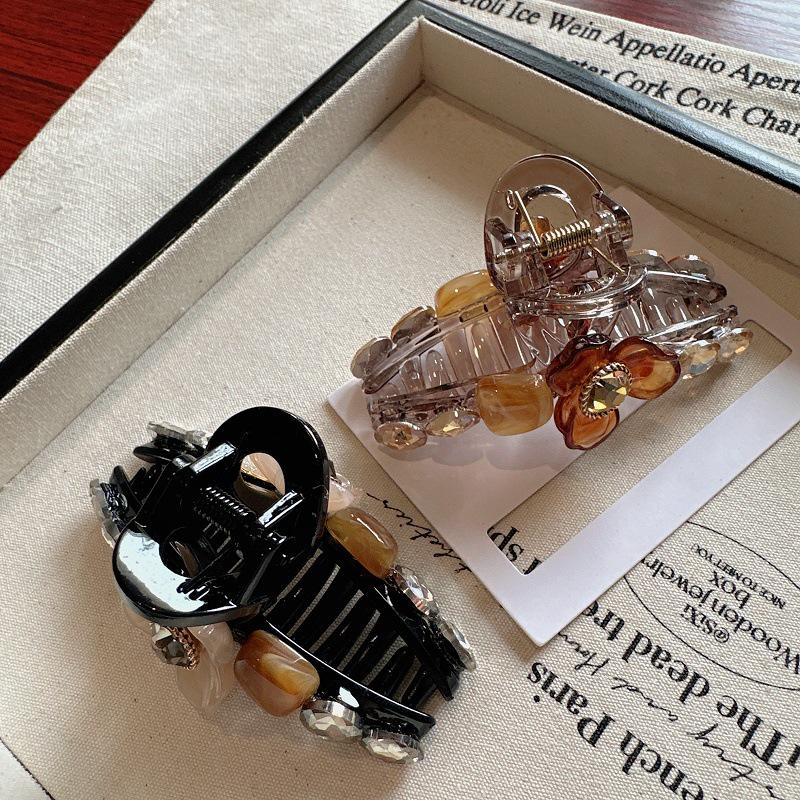 Korean Luxury Style Elegant Flower Diamond Acrylic Hairpin