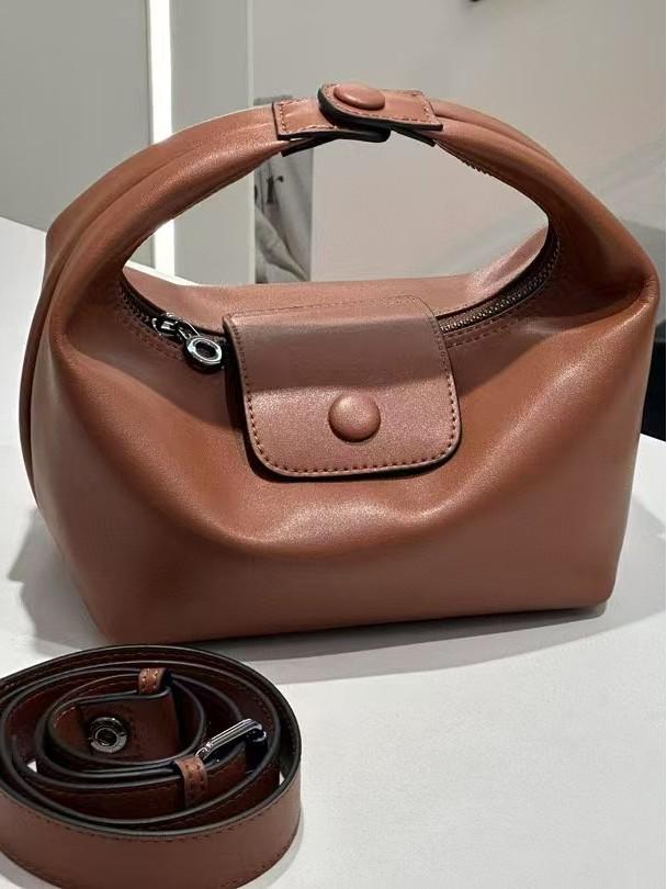 Niche Design Dumpling Cowhide Leather Women's Underarm Crossbody & Handbag - Large Capacity, High-End Feel
