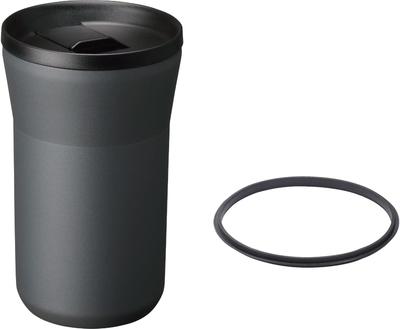 Kyocera Vacuum Insulated Tumbler with Replacement Gasket Keeps Hot or Dark Lid, Set, Ceramic-Coated Interior, Condensation-Free, Cold, CERAMUG, 350ml,