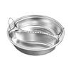 Sectioned Steam Tray Round Metal Insert with Wire Grip Handles for Soup Pot Service and Daily Family Table Tasks