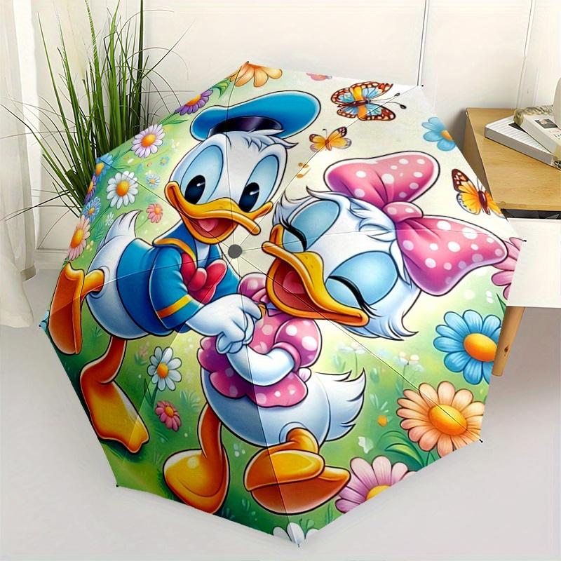 

1pc Adorable Daisy Donald Duck Automatic Opening and Closing Umbrella - Suitable for Various Occasions, Outdoor Activities, Lightweight and