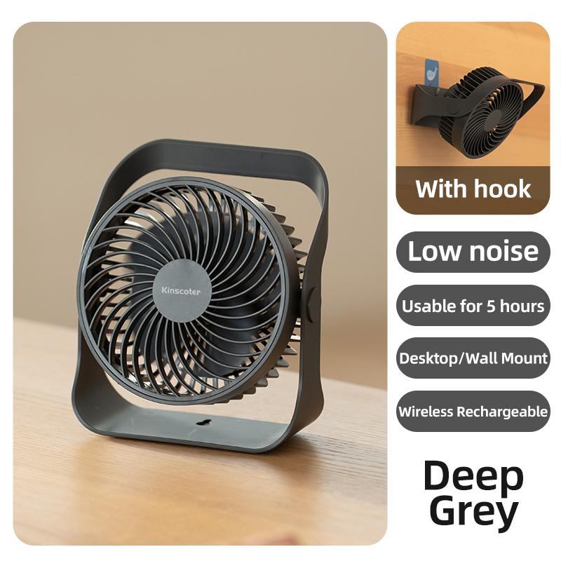 

Портативный мини-вентилятор KINSCOTER 2000 мАч, беспроводной циркуляционный вентилятор для дома, тихий настольный настенный потолочный вентилятор, охладитель воздуха с крючком