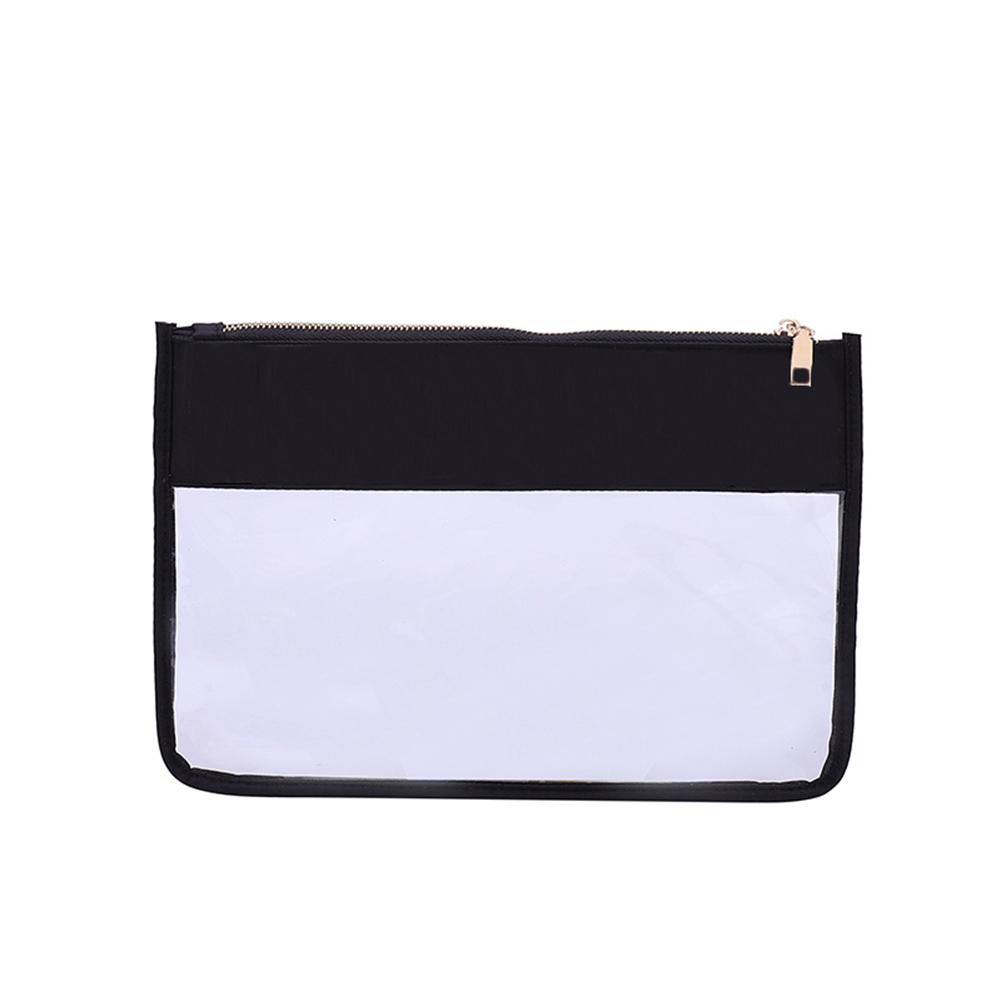 Hot Letter Patches Transparent PVC Cosmetic Bag Clutch Women Clear Travel Make up Cosmetic Bag Pouches Stuff Makeup Toiletry Bag