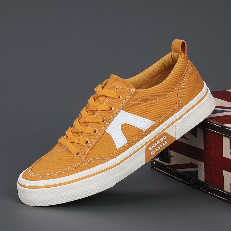 Men's Spring Korean-Style Canvas Low-Top Sneakers: Versatile, Breathable, Fashionable Casual Board Shoes