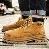 2025 New Handmade Ankle Boots New Design Male Hiking Casual Boots Outdoor Man Motorcycle Botas Comfy Leather Mens High Top Shoes